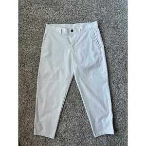 Lululemon Pants Men 36 36x26 Relaxed Tapered Leg Ivory Bone Stretch Trousers GUC